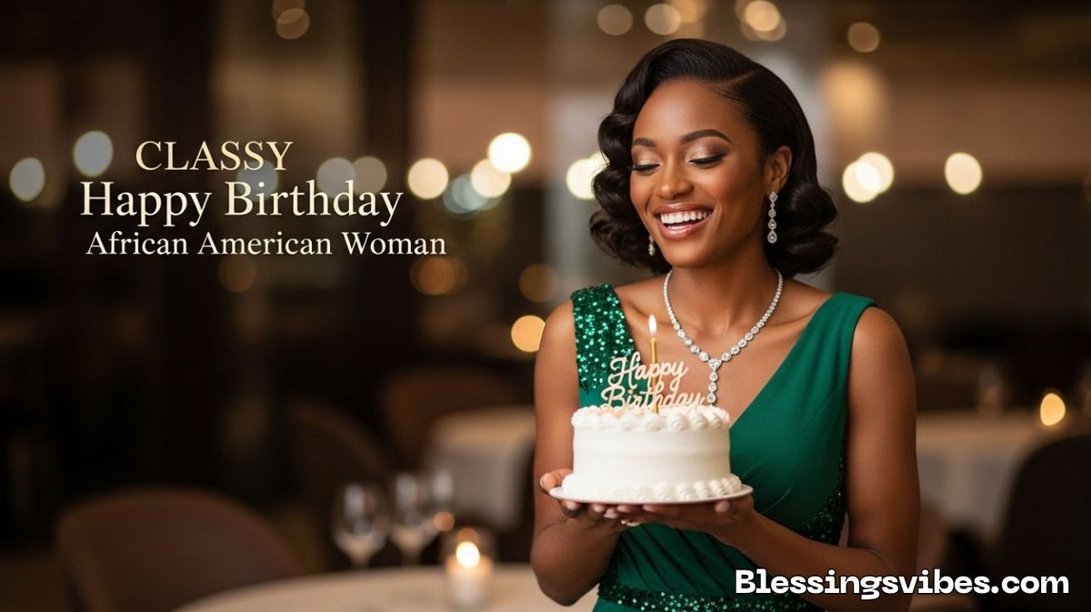 Classy Happy Birthday African American Woman